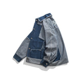 Men Denim Jackets Autumn Denim Color Matching Pine Casual Coat Top