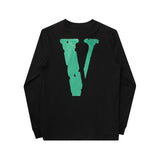 Vlone Sweatshirt Letter Printed Longsleeved Tshirt Couple Wear Round Neck Pullover