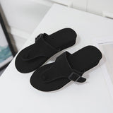 Women Open Toe Sandals Flats Summer Casual Large Size Flip-Toe Sandals