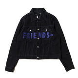 Vlone Jean Jacket Large V Coat Letter Men'S And Women'S Loose Denim Jacket