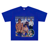 Film Star T Shirt Summer Loose Heavy round Neck Street T-shirt Men and Women