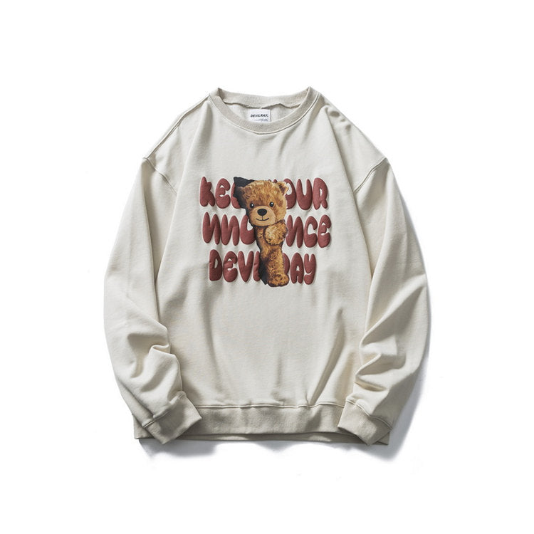 Crew Neck Sweatshirts for Men Men's Clothing Autumn Men's Undershirt round Neck Cartoon Fashion Loose