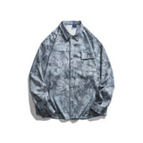 Man Fall Outfis Tie-Dyed Long-Sleeved Shirt Loose Casual Shirt