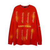 Man Fall Outfits Dark High Street Style Hand-Painted Graffiti Printing Long-Sleeved T-shirt Men's Top