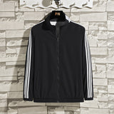 Men's Jackets Stand Collar Jacket Three Bars Stripes