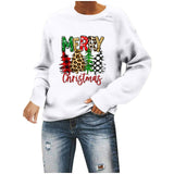 Merry and Bright Sweatshirts Christmas Leisure Long Sleeve Crew Neck Sweater