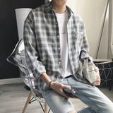 Men Shirts Plaid Shirt Long Sleeve