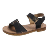 Women Open Toe Sandals Flats Summer Casual Roman Flat Heel Sandals