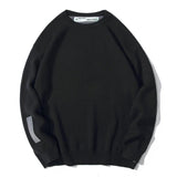 Off White Sweater Men'S Casual And Comfortable Round Neck Knitted Sweater Owt