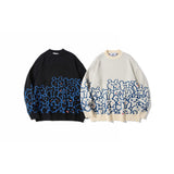 Men Sweater Cartoon Jacquard Knitted Sweater Men's Street Fashion Loose