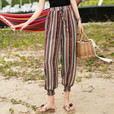 Coachella Music Festival Outfits Seaside Vacation Beach Pants Women's Loose Slimming Large Size Retro