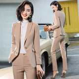 Interview Suit Women's Coffee Color Coat Women's Spring and Autumn Casual Suit