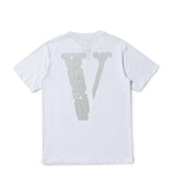 Vlone Men And Women Couple Personality Plus Size Retro Sports Short Sleeve Tshirt