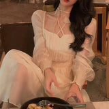 Regency Dress Long-Sleeved Dress Style High-Grade Skirt