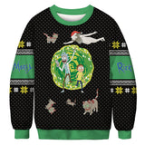 Men and Women Grinch Sweater 3D Printed Couple Christmas round Neck Sweater