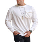 Men Sweats Man Fall Outfits Autumn Men's Shirt round Neck Pullover Loose Solid Color Men's Sweater
