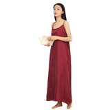 Maxi Burgundy Dress Formal Summer Women's Slip Pullover Dress Bottoming Skirt