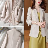 Interview Suit Women Khaki Autumn Blazer Spring and Autumn Leisure