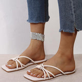 Women Open Toe Sandals Flats Summer Large Size Slippers Flat Beach Slippers Women
