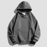 Men Hoodie Heavy Thickening Solid Color Hooded Sweater Loose Casual
