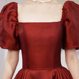 Long Homecoming Dresses Winter Arms Hiding Wine Red Engagement Dress