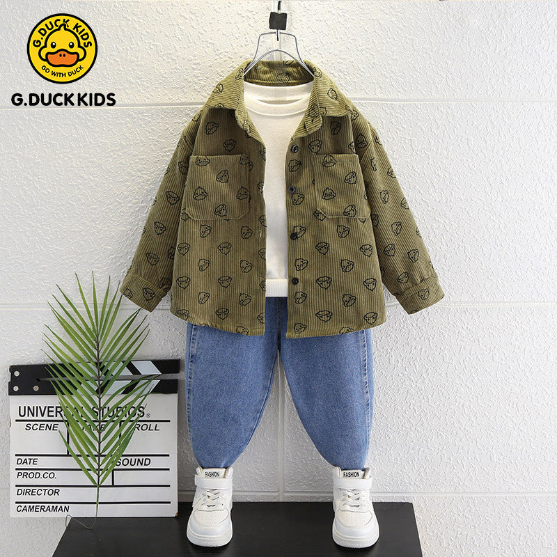 Toddler Boys Sweater Spring and Autumn Western Style Children Loose Casual