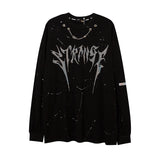 Man Fall Outfits Letter Printed T-shirt Men and Women Couple High Loose Street Long Sleeve T-shirt