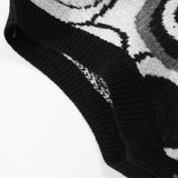 Men Sweater Cartoon Bear Jacquard Knitted Vest Outer Wear Men's Loose V-neck
