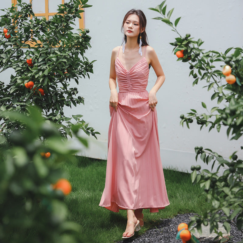 Coachella Music Festival Outfits Backless Beach Skirt Strap Super Fairy Dress Long Dress