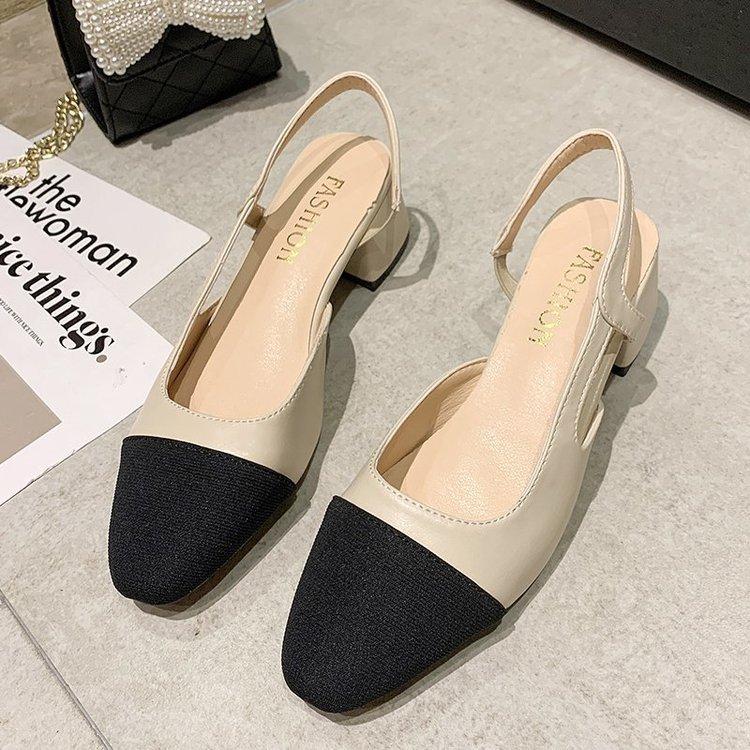 High Heels Slides Spring/Summer Color Matching Hollow Out Sandals High Heels