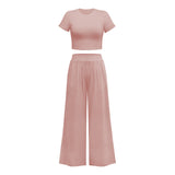 Coachella Music Festival Outfits Fashion Solid Color Women 'S Short Short Sleeve T-shirt Suit