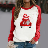 Valentine's Day T Shirts Couples Pullover round Neck Women's Long-Sleeved T-shirt
