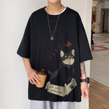 Men T-shirt Loose Cartoon Printing