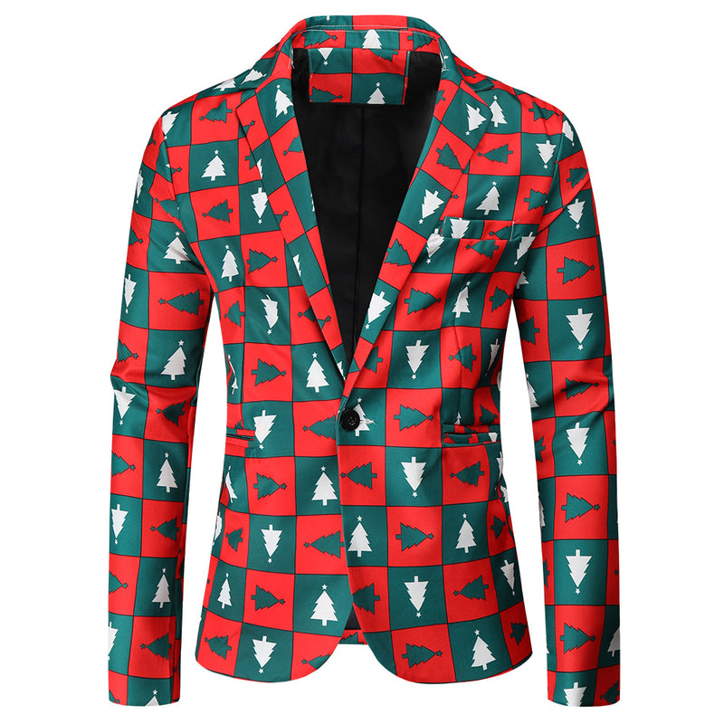 Men Prom Outfits 3D Fun Printing Casual Jacket