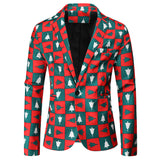 Men Prom Outfits 3D Fun Printing Casual Jacket