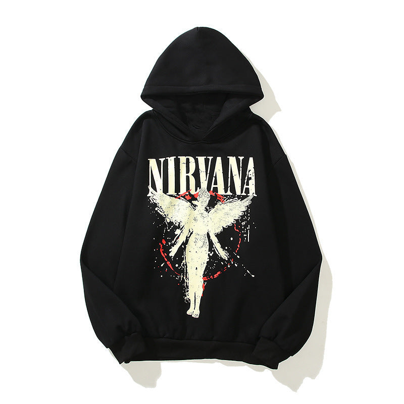 Nirvana Hoodie Rock Angel Printed Hoodie Dark Series Hip Hop