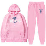 Vlone Hoodie & Pants 2 Piece Printed Men'S And Women'S Loose Hooded Sweater