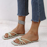 Women Open Toe Sandals Flats Summer Large Size Slippers Flat Beach Slippers Women