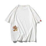Tom And Jerry T Shirt Off-Shoulder Printed Loose