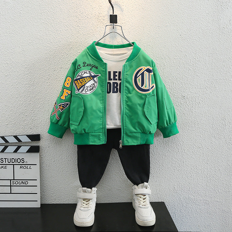Toddler Boys Jackets Boys Autumn Clothing Baseball Uniform Jacket