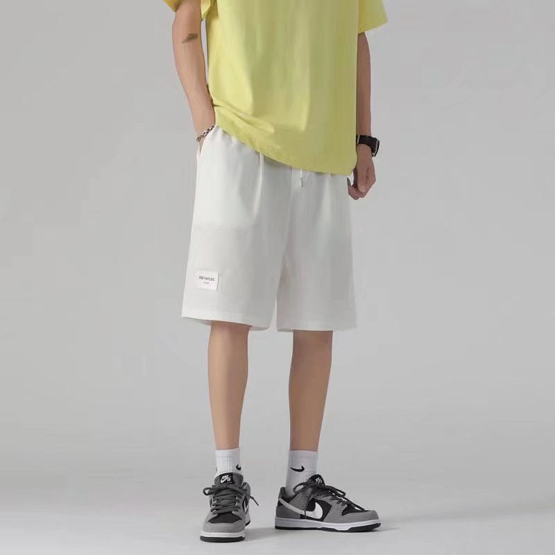 Men White Shorts Men's Summer Straight Loose Casual Pants Sports Pants