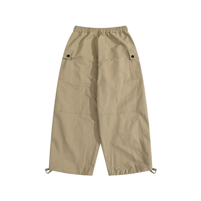Man Fall Outfis Retro Solid Straight-Leg Pants Loose Casual Working Pants
