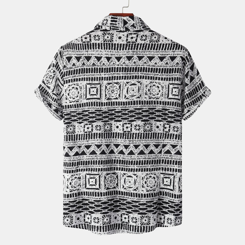 Camp Collar Shirt Short Sleeve Printed Shirt