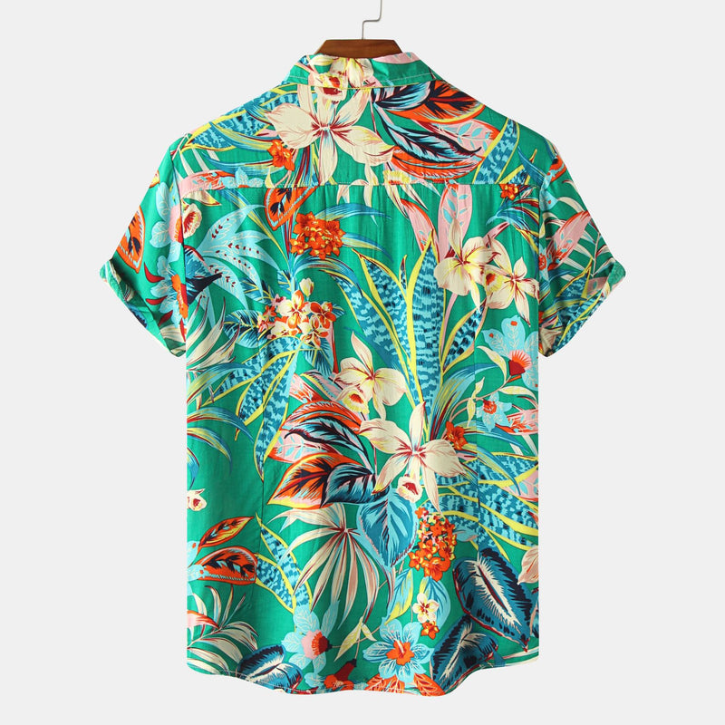 Camp Collar Shirt Floral Print Short Sleeve Shirt