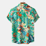 Camp Collar Shirt Floral Print Short Sleeve Shirt