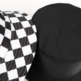 Bucket Hat Fishing Cap Cotton Print Fisherman Hat Plaid Printed Pattern Fashion Sun Hat for Men and Women