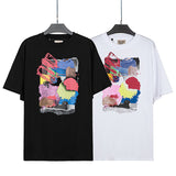 Gallery Dept T Shitrs round Neck Short Sleeve Color Graffiti Loose