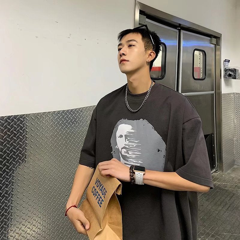 Men T-shirt Half-Sleeved Loose Printing