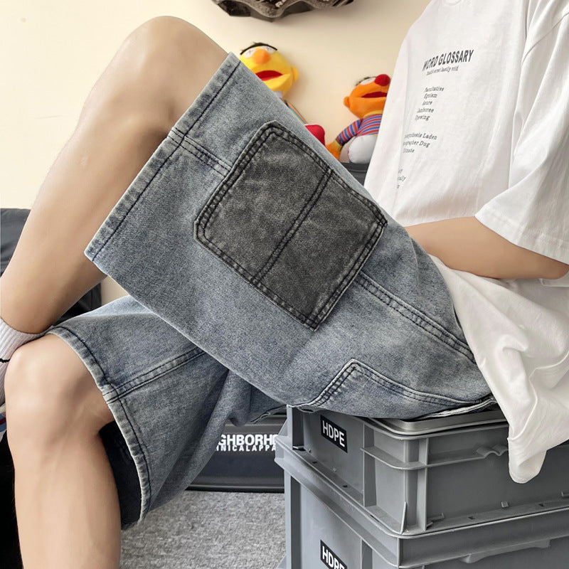 Men Denim Shorts Men's Summer Student