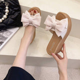 Women Open Toe Sandals Flats Bowknot Summer Thick Bottom Fashion Sandals